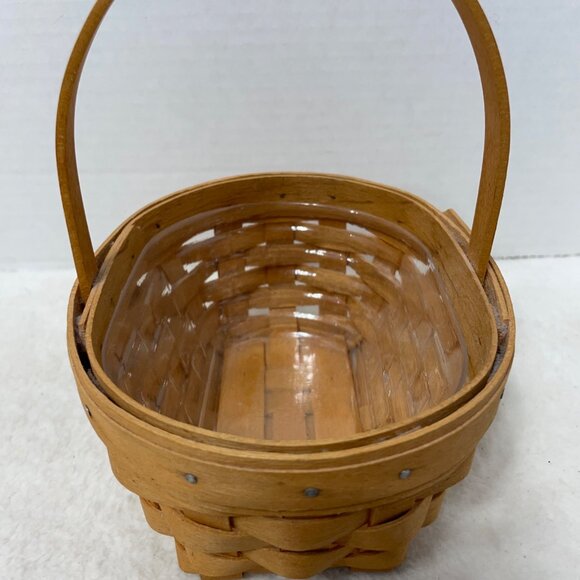 Longaberger Handwoven Basket With Handle & Plastic Liner  American Cancer Societ - Picture 4 of 12